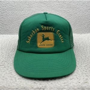 VTG John Deer Snapback Trucker‎ Hat Foam Front Green Suburban Sports Center Farm